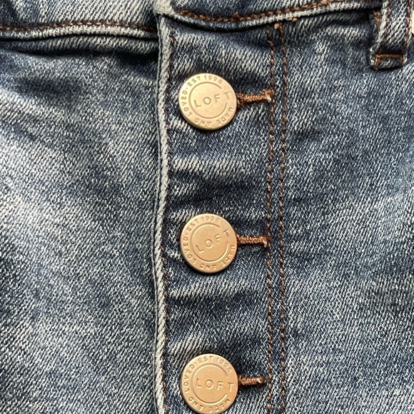 Loft Outlet High Rise Skinny Curvy Button Fly Jeans Size 6 - Picture 9 of 16